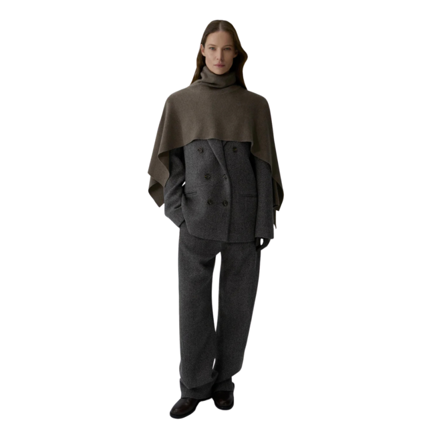 Pull Cape col roulé MAGDA BUTRYM laine marron