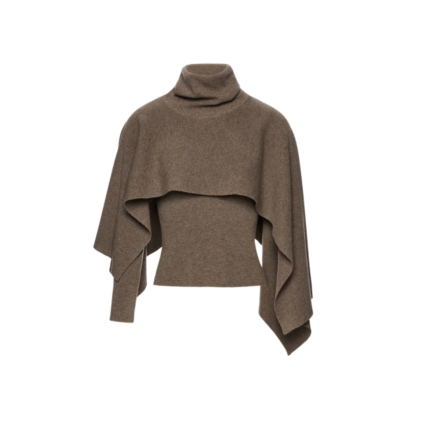Pull Cape col roulé MAGDA BUTRYM laine marron