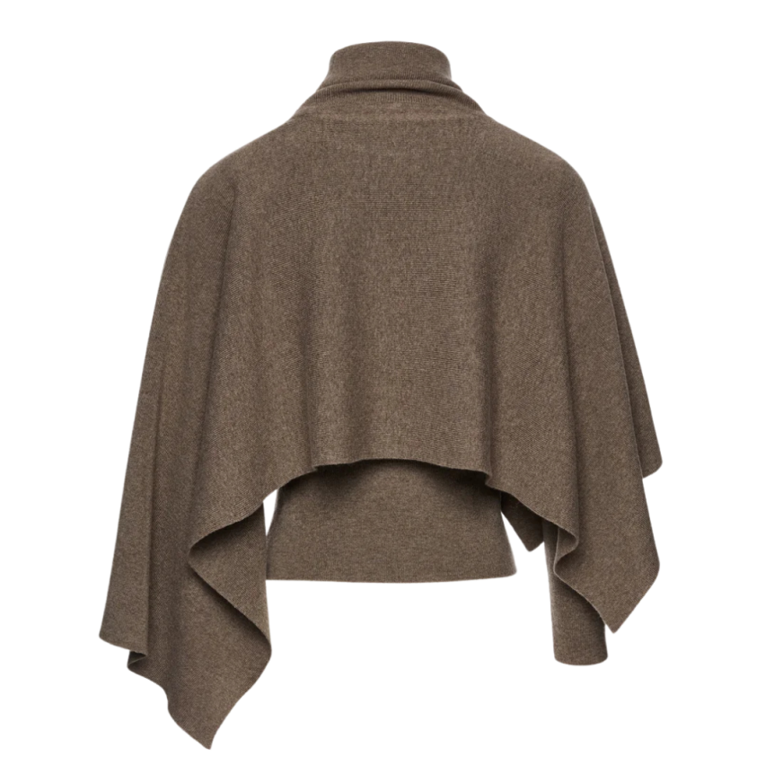 Pull Cape col roulé MAGDA BUTRYM laine marron