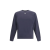 Sweat-shirt col rond coton bleu marine FF métal col