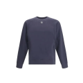 Sweat-shirt col rond coton bleu marine FF métal col