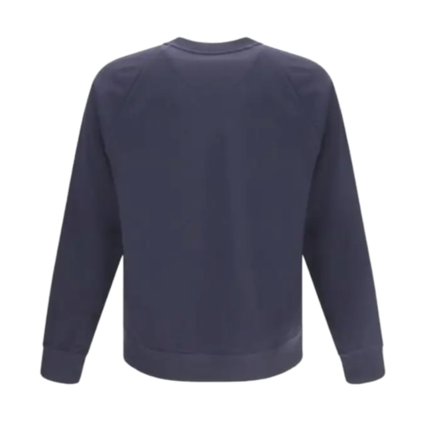 Sweat-shirt FENDI col rond coton bleu marine FF métal col