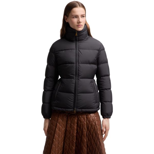MONCLER Doudoune courte Dourbe zippée cintrée nylon noir mat