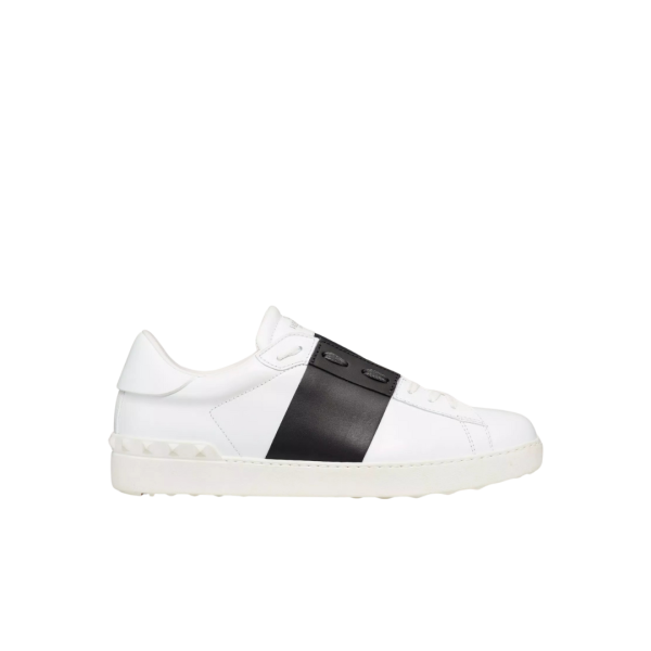 Basket Sneaker VALENTINO GARAVANI Open cuir veau blanc bande noire