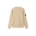 Sweat-shirt ras-du-cou jersey épais coton gratté vanisé beige