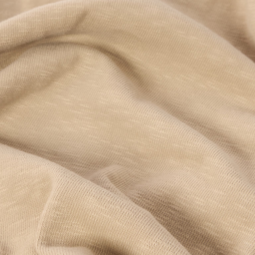 Sweat-shirt ras-du-cou STONE ISLAND jersey épais coton gratté vanisé beige