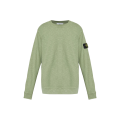 Sweat-shirt ras-du-cou jersey épais coton gratté vanisé vert sauge