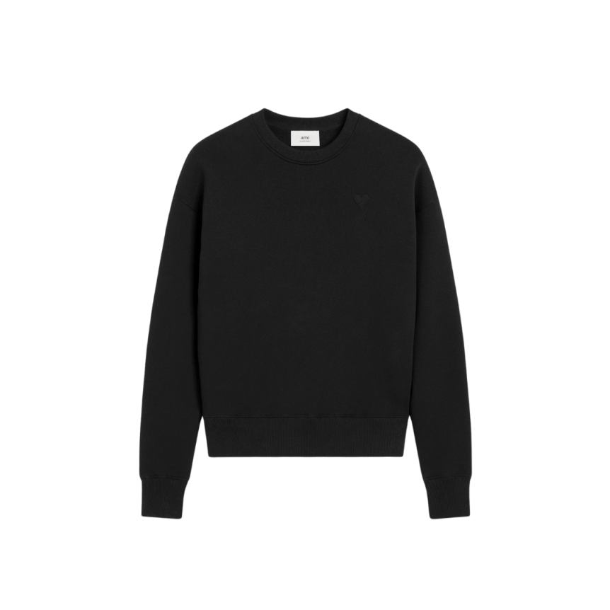 Sweatshirt Ami de Coeur molleton gratté coton polyester noir logo embossé