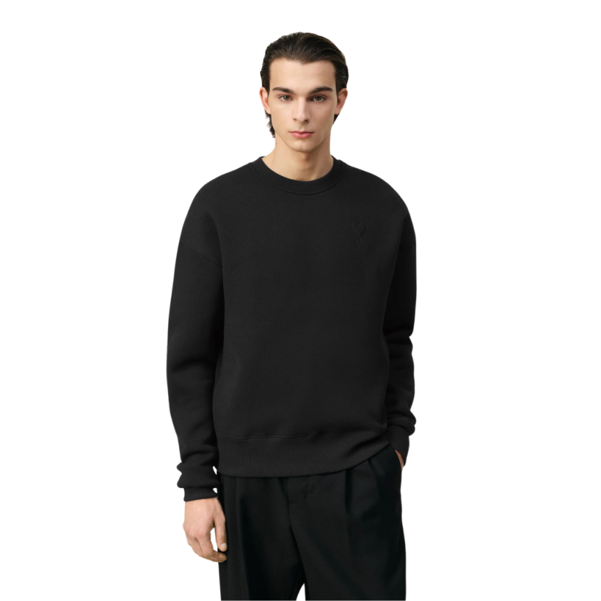 Sweatshirt Ami de Coeur molleton gratté coton polyester noir logo embossé