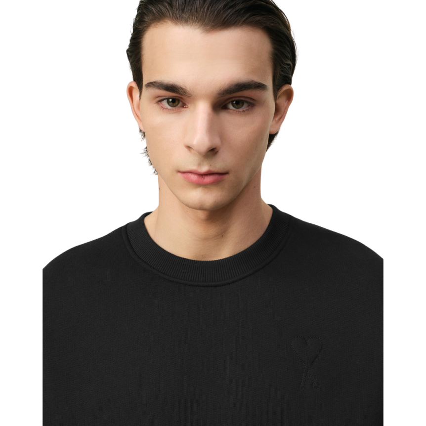 Sweatshirt Ami de Coeur molleton gratté coton polyester noir logo embossé