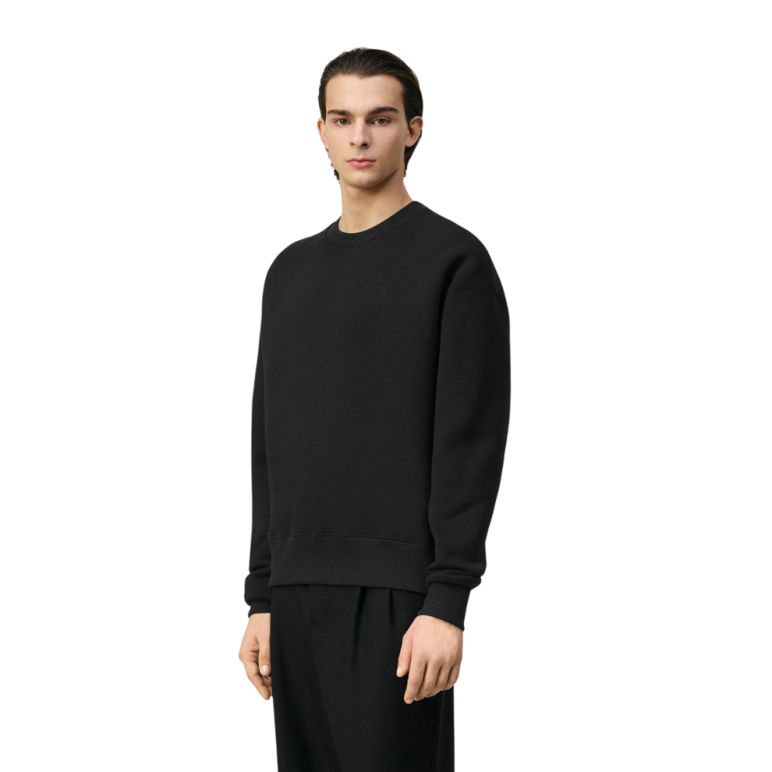 Sweatshirt Ami de Coeur molleton gratté coton polyester noir logo embossé