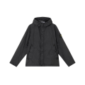 Blouson léger à capuche Crinkle Reps nylon recylé noir poche poitrine