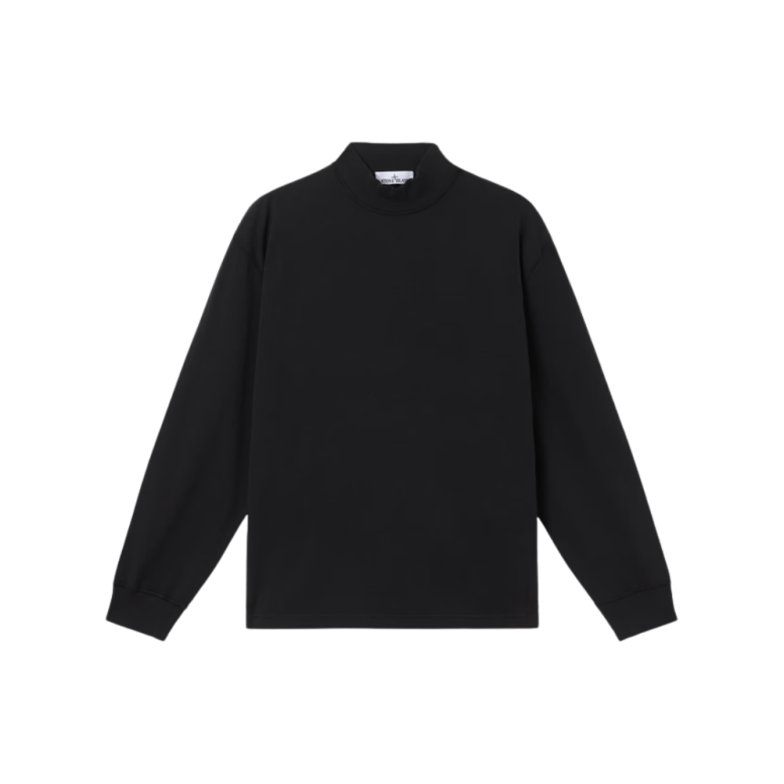 T-shirt oversize STONE ISLAND manche longue col chemise fluide broderie dos