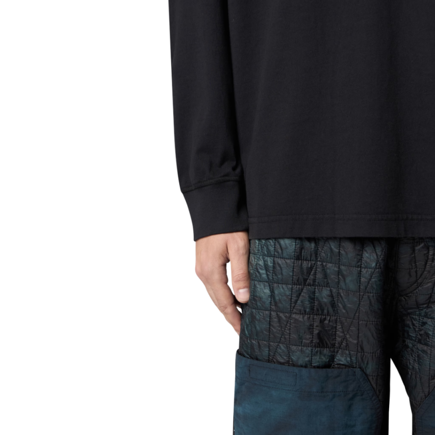 T-shirt oversize STONE ISLAND manche longue col chemise fluide broderie dos