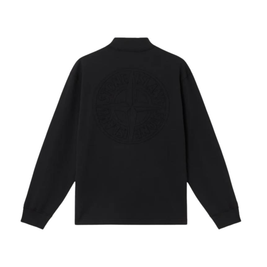 T-shirt oversize STONE ISLAND manche longue col chemise fluide broderie dos