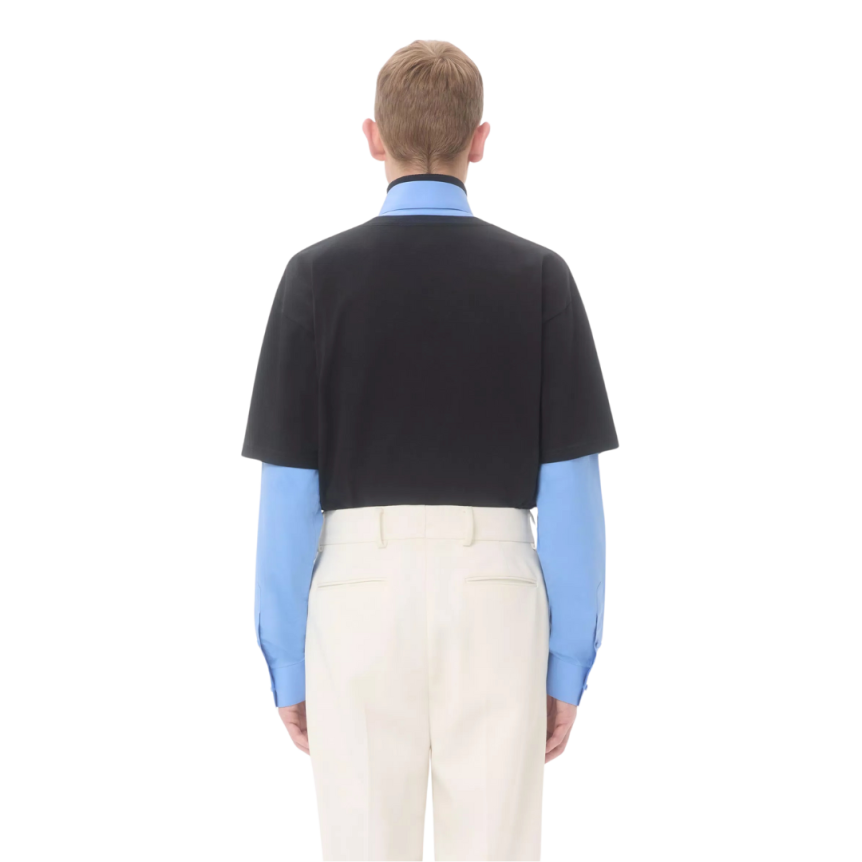 T-shirt col rond VALENTINO coton bleu imprimé Apollon Dyonisos rouge