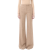 Pantalon Palazzo large tweed laine vierge beige moucheté
