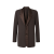 Veste Blazer boutonnage simple crêpe laine marron col revers soie