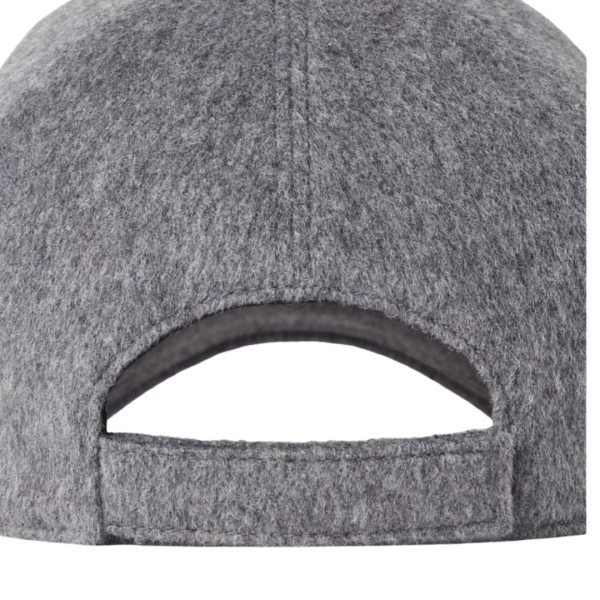 Casquette baseball FENDI laine feutre cachemire gris broderie logo FF