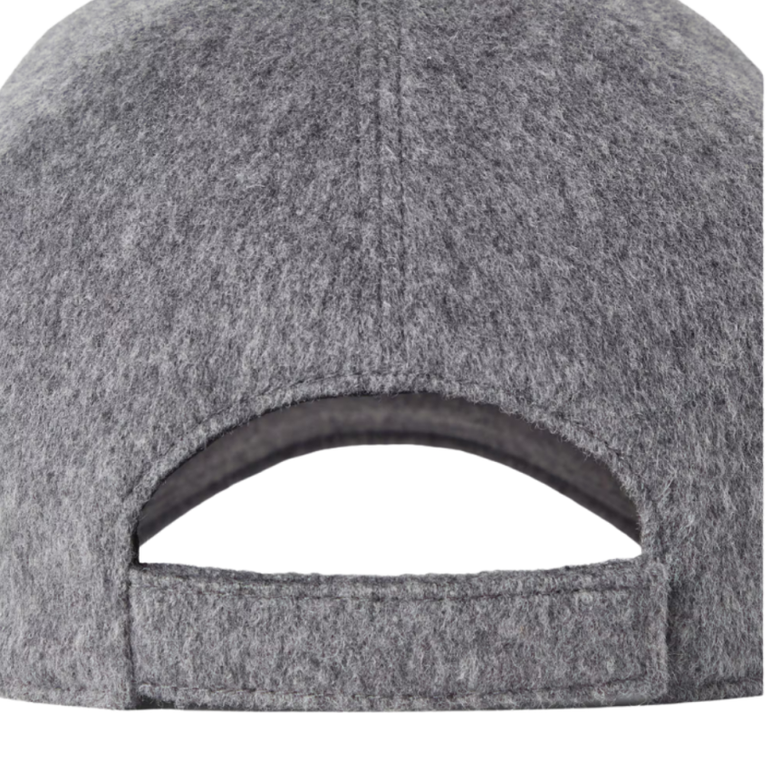 Casquette baseball FENDI laine feutre cachemire gris broderie logo FF