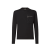 Pull col rond laine noire poche zippée motif FF relief noir