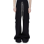 Pantalon cargo laine vierge noire multi poches plaquées