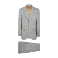 Costume lin laine soie gris clair rayures tennis