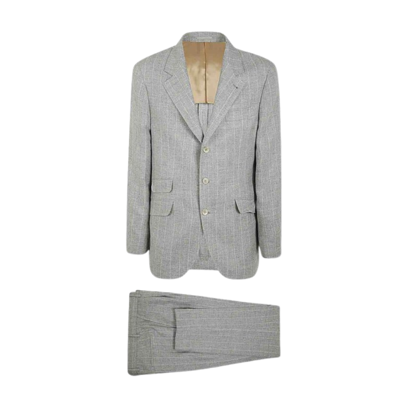 Costume lin laine soie gris...