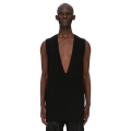 Débardeur col V cachemire recyclé noir côtes FW25 Concordians