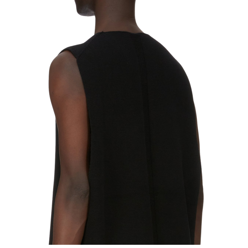 Débardeur RICK OWENS col V cachemire recyclé noir côtes FW25 Concordians