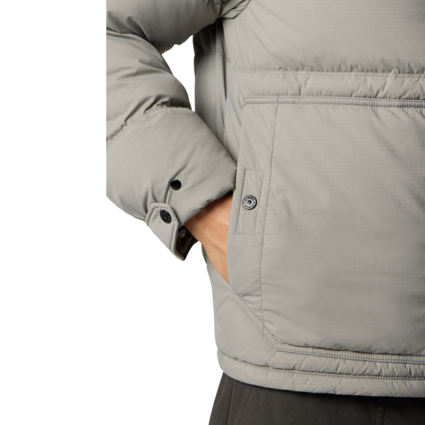 Doudoune à capuche STONE ISLAND nylon ripstop CORDURA® gris perle mat