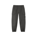 Pantalon ample cargo laine nylon flanelle gris logo Ghost ton sur ton