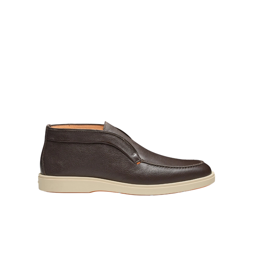 Desert Boots SANTONI cuir foulonné marron foncé