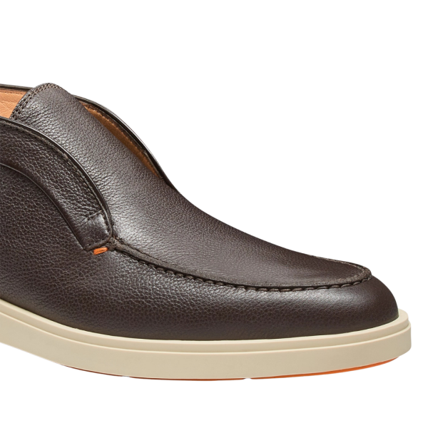 Desert Boots SANTONI cuir foulonné marron foncé