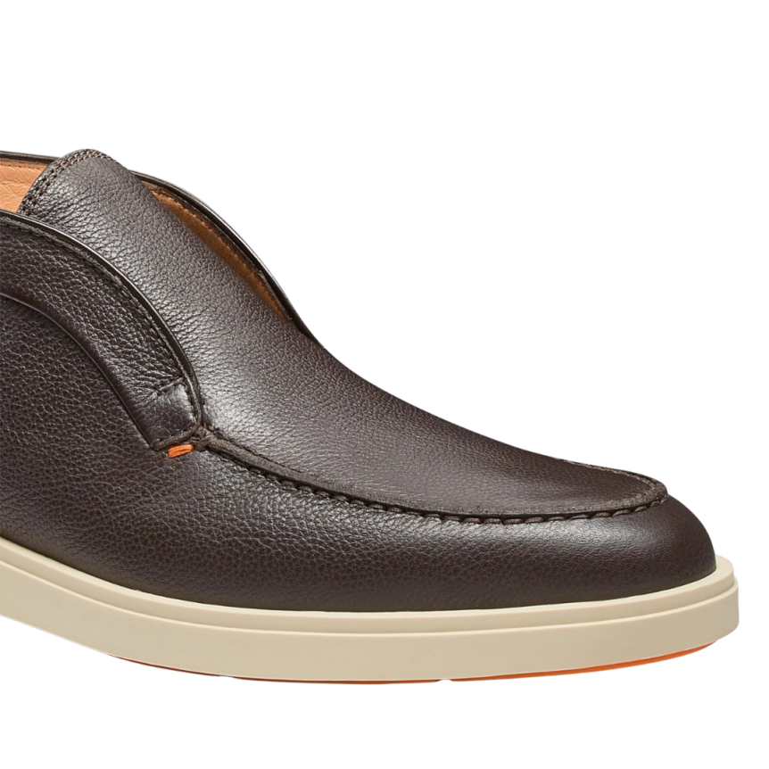 Desert Boots SANTONI cuir foulonné marron foncé