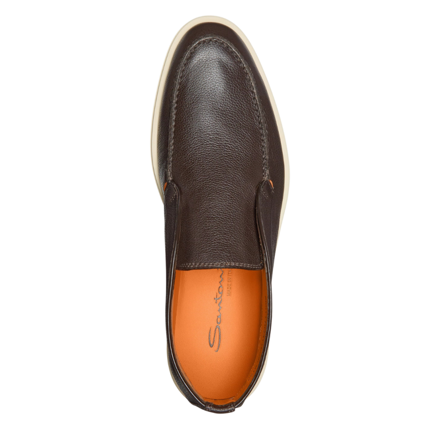 Desert Boots SANTONI cuir foulonné marron foncé