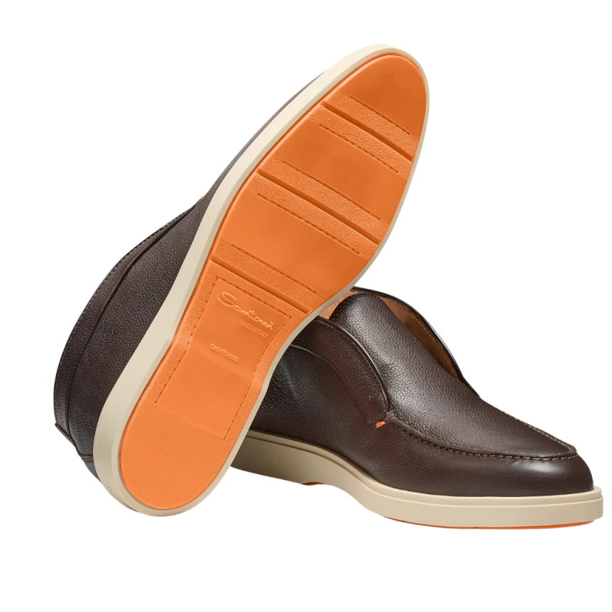 Desert Boots SANTONI cuir foulonné marron foncé