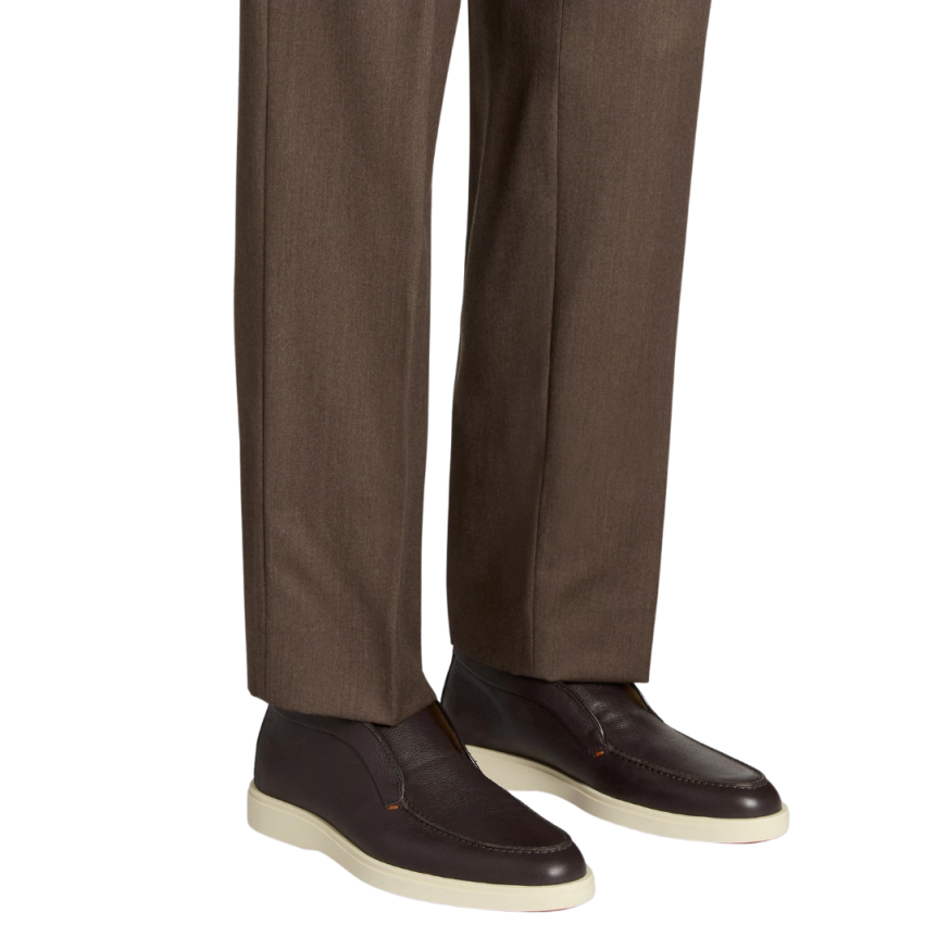 Desert Boots SANTONI cuir foulonné marron foncé