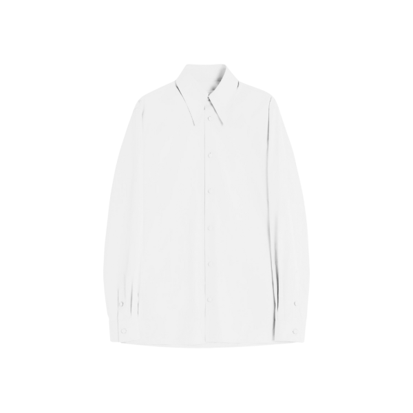 Chemise VALENTINO popeline coton écru col pointu