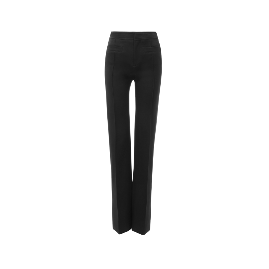 Pantalon tailleur CHLOE coton cavalry noir fendu bas plis anneau D dos