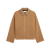 Blouson à col zippé laine feutre camel broderie triomphe ton sur ton