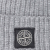 Bonnet laine vierge gris clair revers côtelé écusson Compass