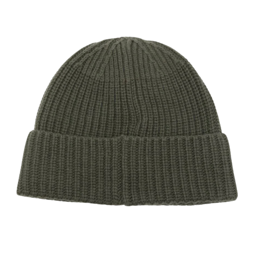 Bonnet STONE ISLAND laine vierge revers kaki écusson Compass