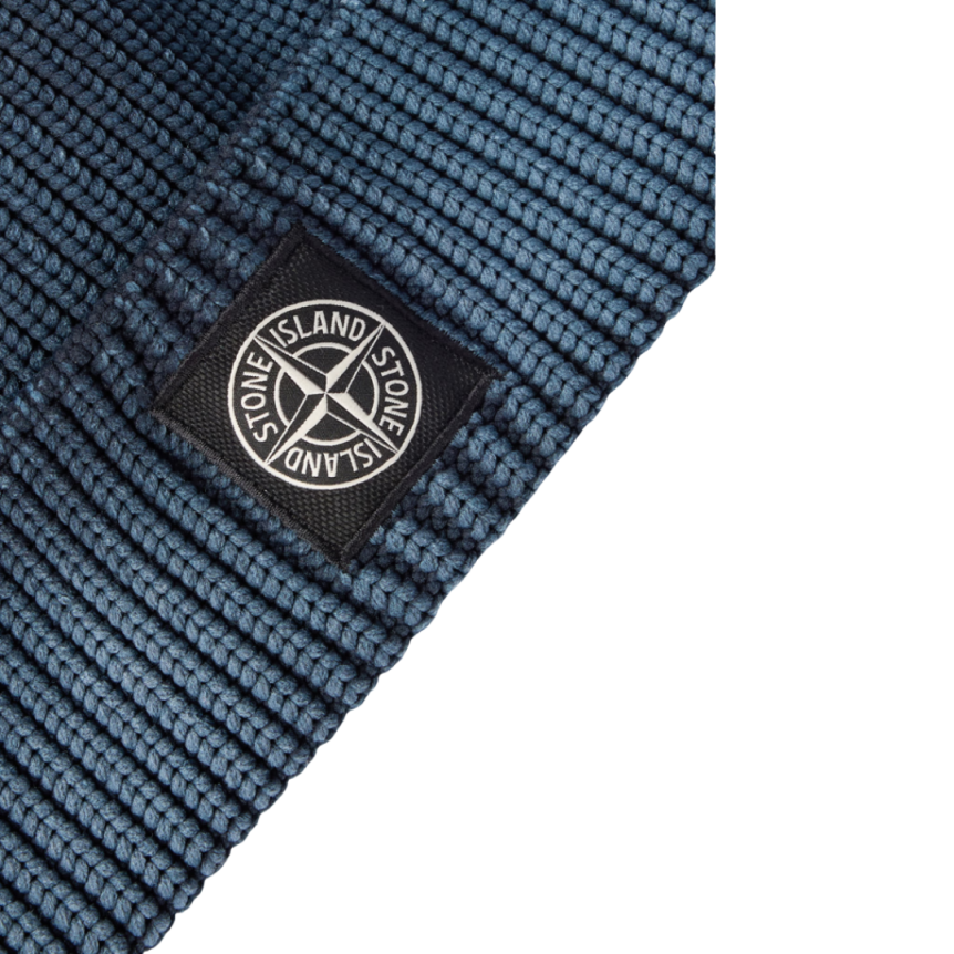 Bonnet STONE ISLAND nylon bleu traitement corrosion écusson logo Compass