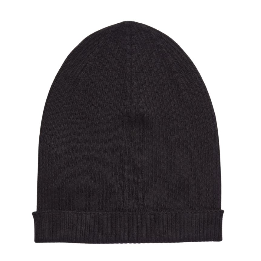 Bonnet RICK OWENS tricot cotelé noir FW25 Concordians