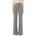 Pantalon Palazzo laine vierge natté tissage boutonné gris Runway