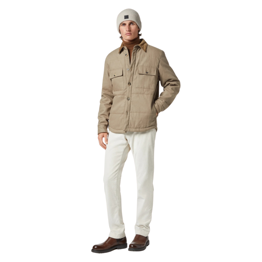 Pantalon JACOB COHEN Bobby chino slim coton modal velours écru