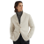 Veste col officier cachemire beige clair boutons corne