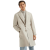 Manteau col en pointe flanelle cachemire chiné écru