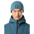 Bonnet tricoté à revers laine vierge mélangée bleu pétrole chiné